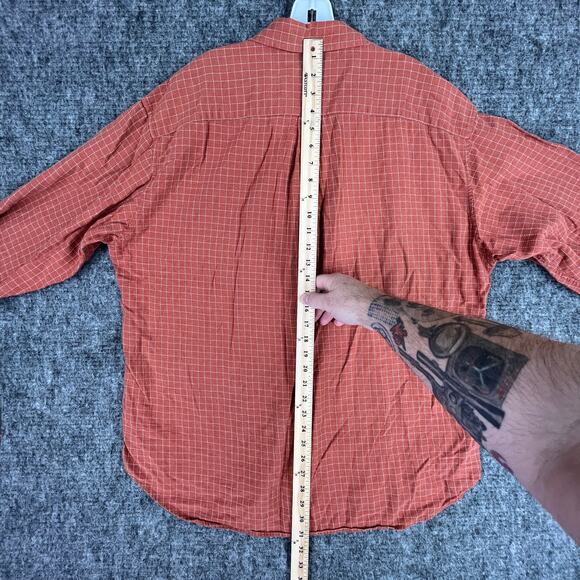 J Crew Shirt Mens Extra Large Brown Cotton Plaid Relaxed Fit Business Casual - Picture 5 of 6